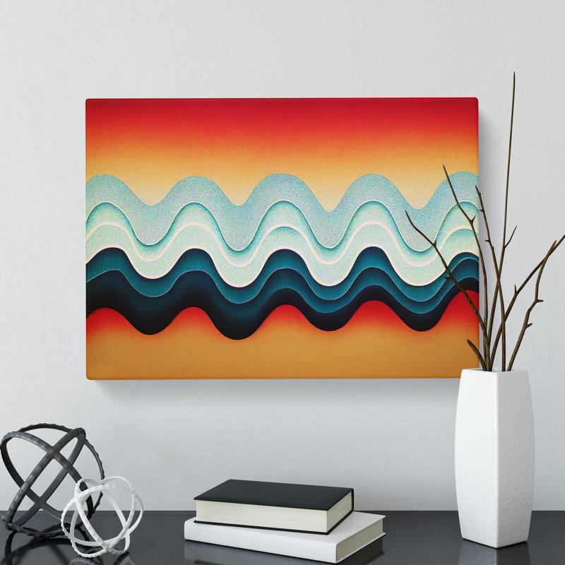 Audio Soundwaves Abstract - Wrapped Canvas Print, 35cm H x 50cm W