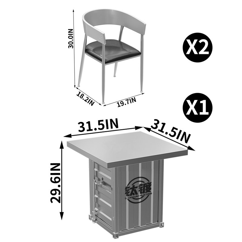 Table Katileya, H 29,6 po x L 31,5 po x l 31,5 po