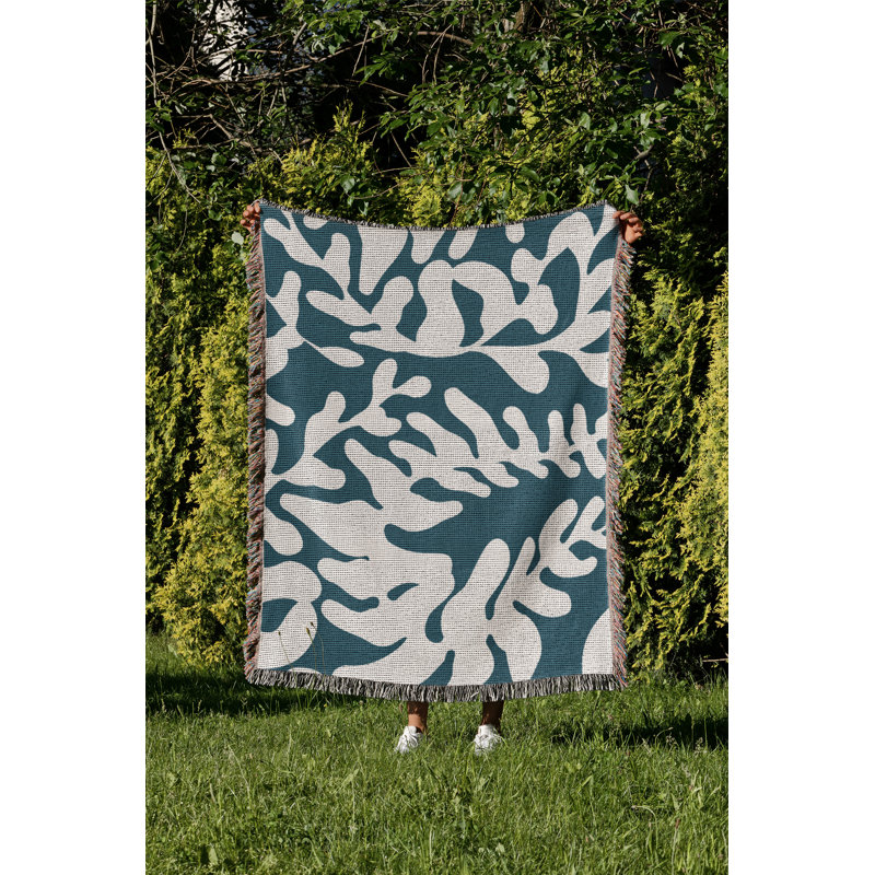 Jeté en coton Booker, 50 x 60, Sarcelle