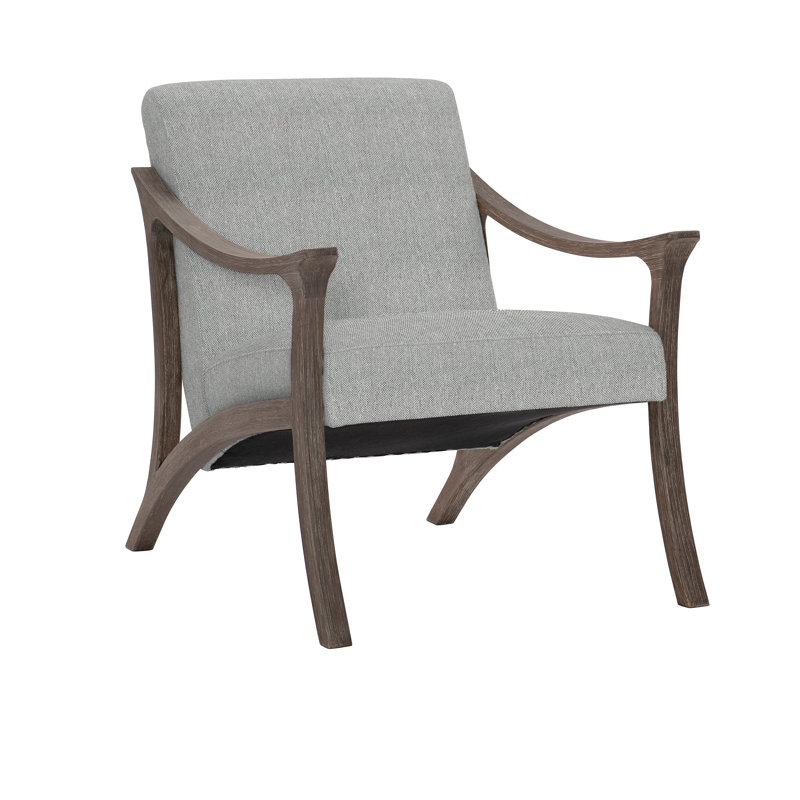 Lovina Outdoor Teak Lounge Chair, Light Grey/Dark Grey Linen 6032-110
