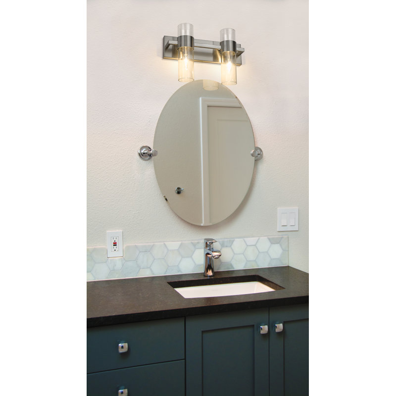Meuble-lavabo 2 lumières Lawson, Nickel brossé