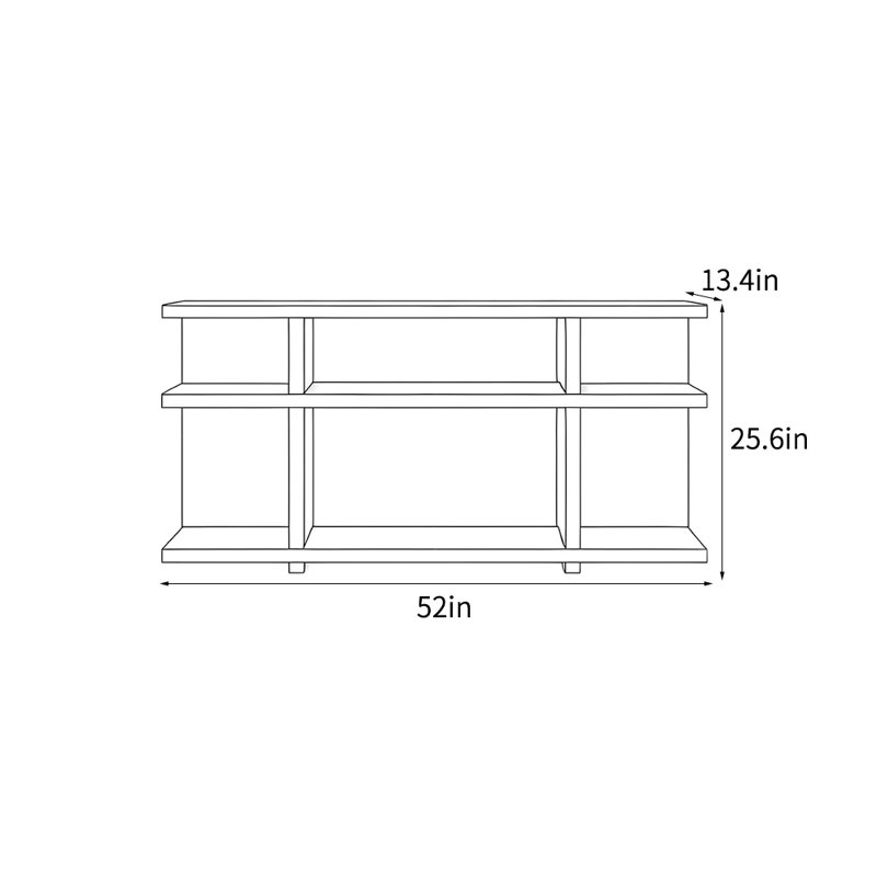 Console moderne et simple, Burlywood, H 25,6 po x l 52 po x P 13,4 po