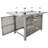 60000 Rectangular Propane Fire Pit Table, 43" Open Weave Design, With Tempered Glass Wind Guard, Bohemian Style For Outdoor Patio And Garden Use 43 Inch , In Grey, Stone Decoration-1384485952