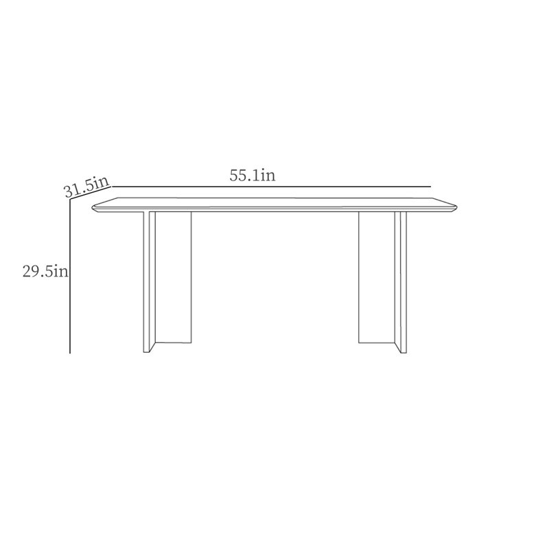 Table de salle à manger Simple, H 29,5 po x L 55,1 po x l 31,5 po