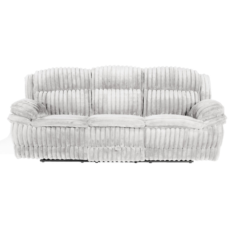 Ensemble de canapé inclinable à mouvement manuel 2 pièces Living Room, Gris clair