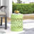 Asbel Modern Outdoor Metal Cylindrical Accent End Table with Iron Cut Design for Patio, Balcony & Garden-126228806-129674968