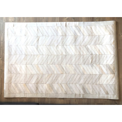 Mckinney Chevron Cowhide Hand Woven 120cm X 180cm Area Rug