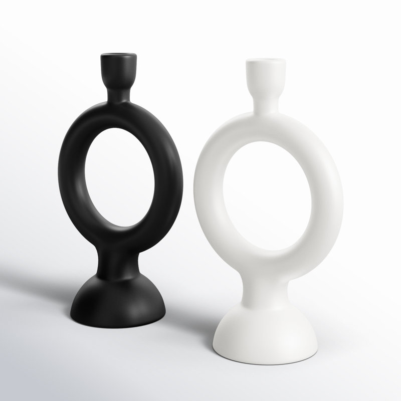 Mable 9.2" H Earthenware Candlestick