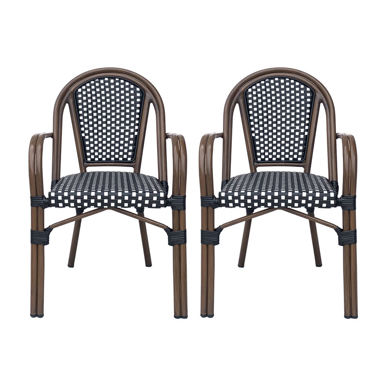 Fauteuils d'extérieur en métal Kriston, Noir