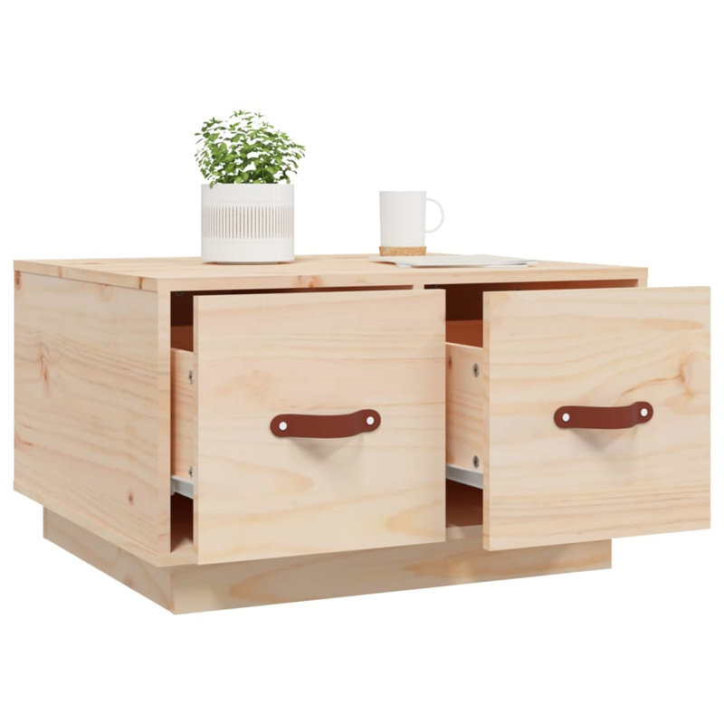 Solid Wood Solid Coffee Table with Storage, Brown