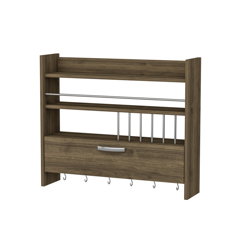 Wall Mounted Required Spice Rack, Brown