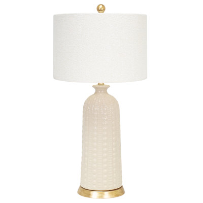 CTTL10058W-15BoucCR (CTTL10058 + CTLS15D10BoucCR Blanc cassé avec abat-jour crème)