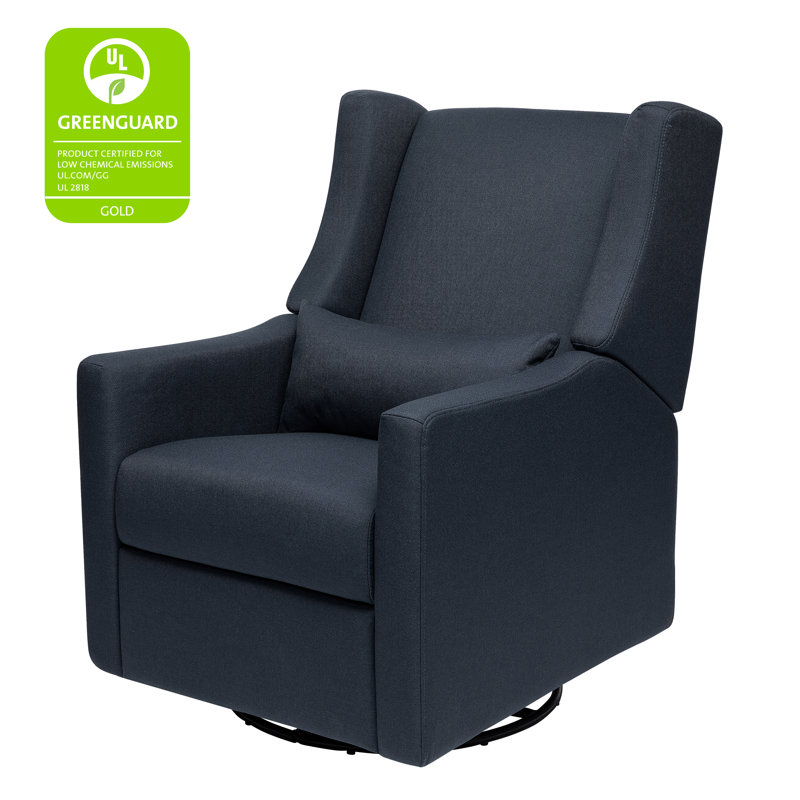 Kiwi Electronic Swivel Reclining Glider, Navy Eco-Twill