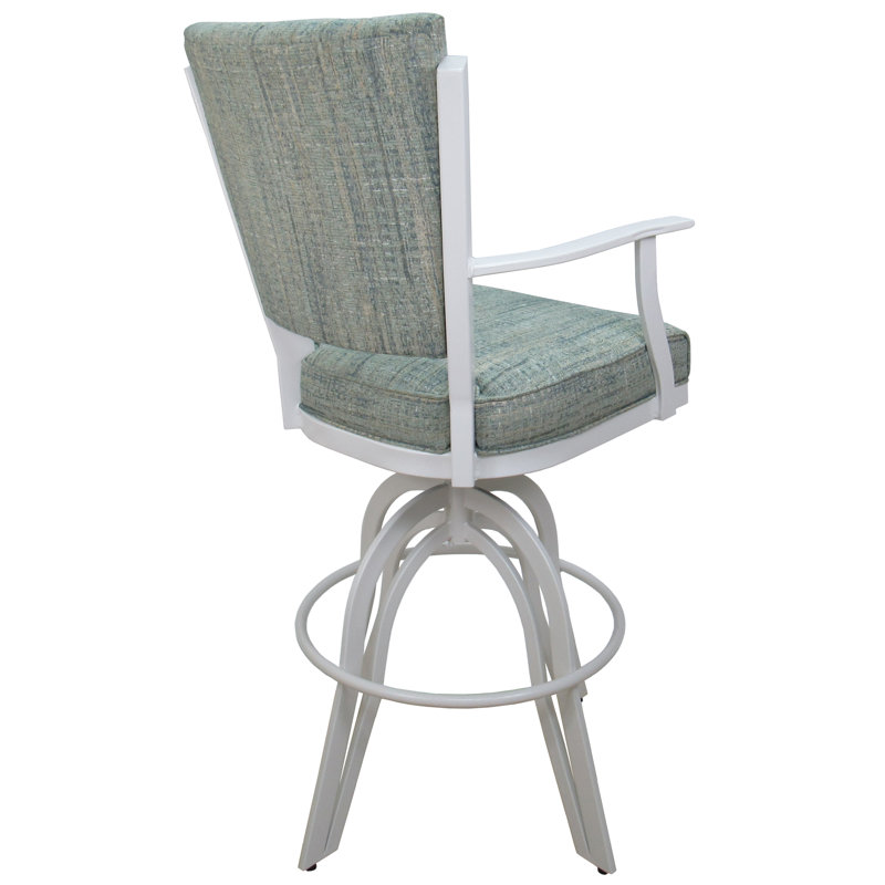 Tabouret de bar pivotant en métal - Watusi Madder, Blanc, Tabouret de comptoir (siège d'une hauteur de 26 p, Aquatinte