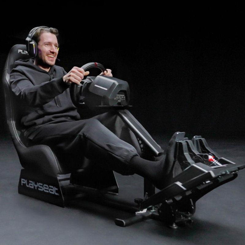 Playseat® Evolution Racing Suède Lightweight Carbon Quality Steel Foldable Racing Simulator Cockpit, Black