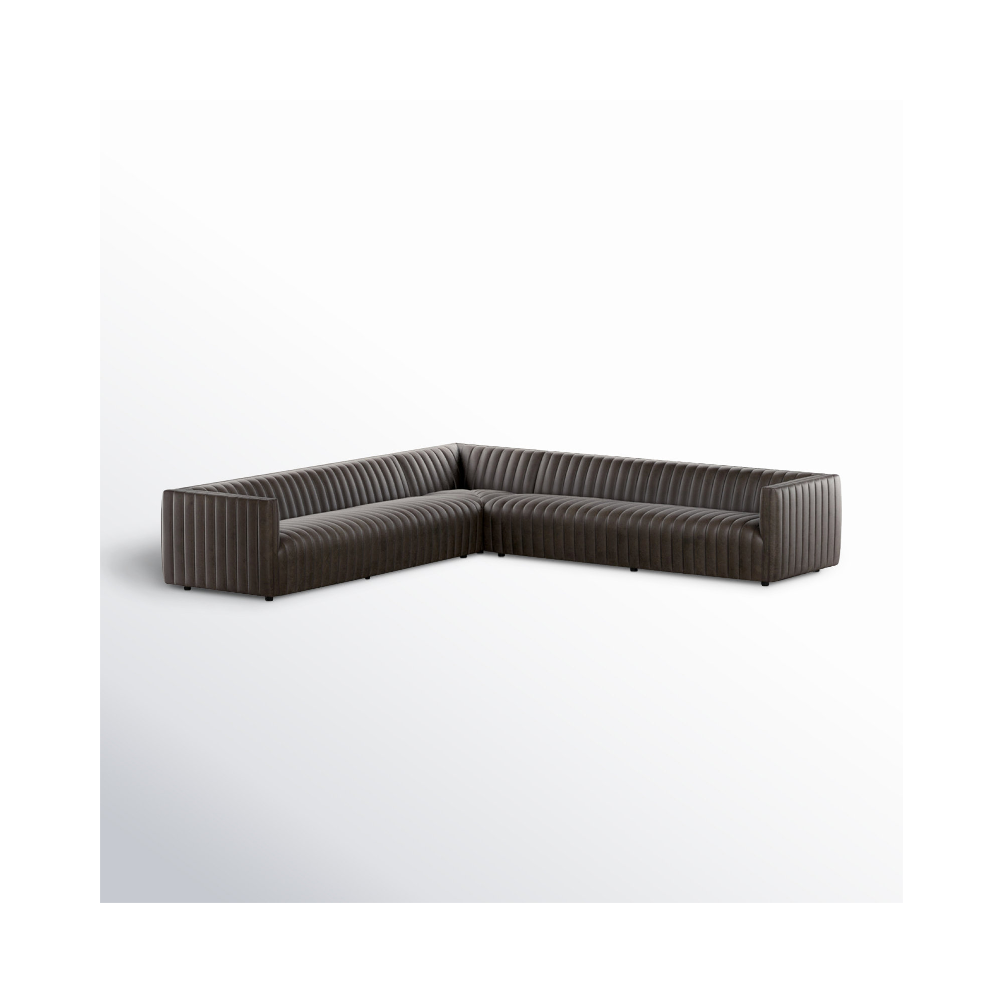 Brandt Upholstered L-Sectional, Deacon Wolf Genuine Leather