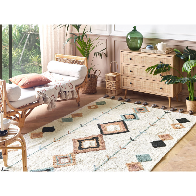 McLelland Geometric Cotton Hand Woven Area Rug, Rectangle 140 x 200cm