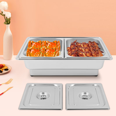 Ensemble de chauffe-plat électrique, serveur de buffet en acier inoxydable, chauffe-plat avec contrôle de la température pour les buffets