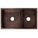 33" Hammered Copper 60/40 Double Basin Kitchen Sink with Short 5" Divider