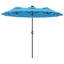 Parasol de patio double face Outsunny, grand parasol de marché extérieur de 9,7 pi avec lumière solaire à DEL, inclinable et manivelle, 3 bouches d'aération et 12 nervures, pour jardin, terrasse, piscine, bleu clair-1605889683-1605889711