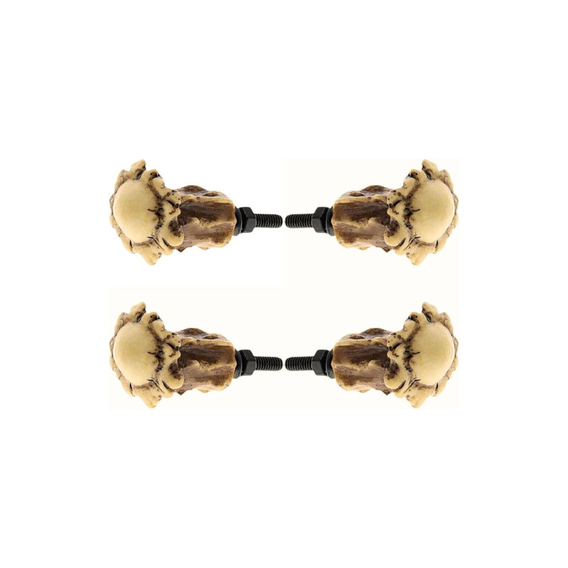 Resin Rustic Antler Crown Drawer and Cabinet Knobs Set of 4 Decorative Hardware