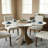 Aversa Modern Round Dining Table, Sintered Stone & Travertine Top | Solid Wood Base, 1-Step Easy Assembly For Dining Room-930410359-930410355