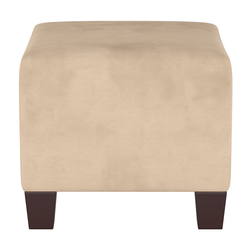 Connie Upholstered Ottoman, Classic Pearl Performance Velvet