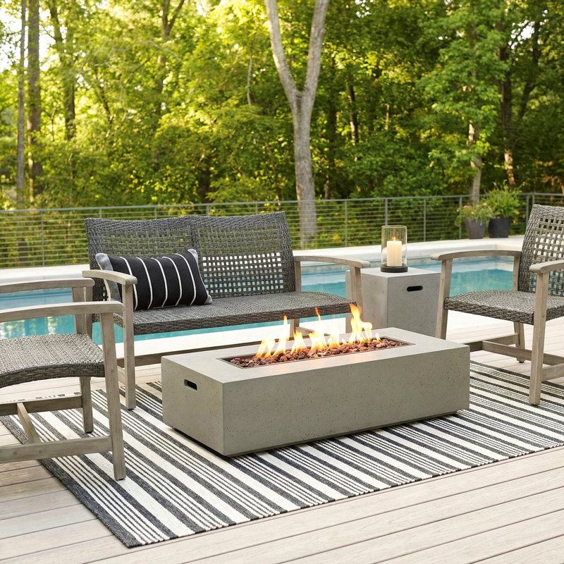 Cascante 4 - Person Patio Conversation Set, Light Gray/Mixed Black