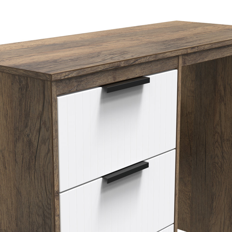 Berklie Dressing Table, White Matt/Vintage Oak