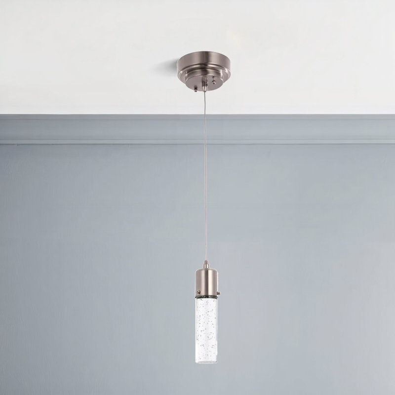 Luminaire suspendu simple à 1 lumière Nural Nural, Nickel brossé