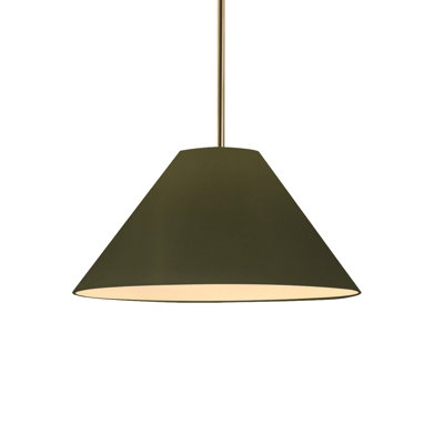 Radiance - luminaire suspendu 1 lumière Avola - jaune pâle - noir mat - l 15 po x H 7,25 po - ampoule remplaçable - tige rigide