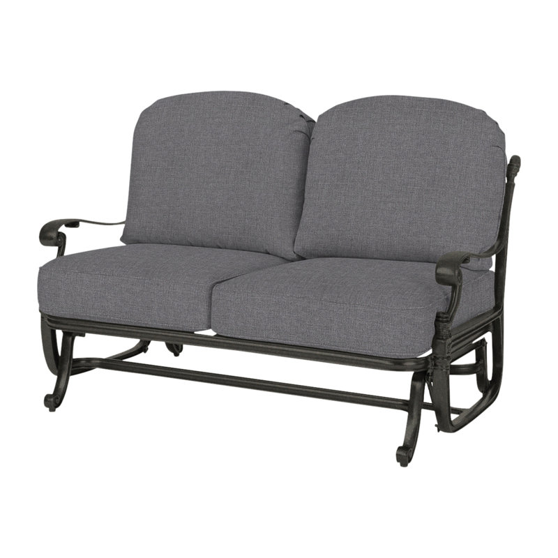 Florence Outdoor Glider, Cast Slate Sunbrella® Plainweave, Desert Bronze