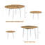 Table de salle à manger extensible ronde avec plateau en grain de bois et pieds en métal argenté - Table de cuisine ovale peu encombrante pour maison moderne