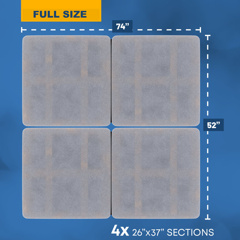 1.5" Split Wood Bunkie Board For Bed - 4-Piece Under Mattress Support Board, Fully Assembled, Full