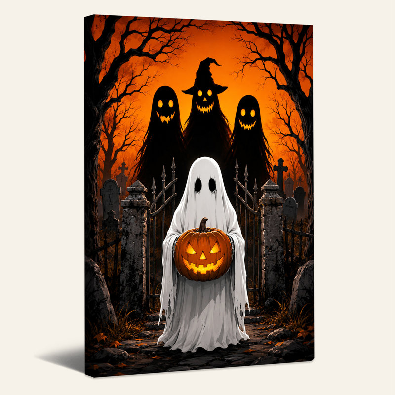 Art mural sur toile Halloween, 24"H x 16"W