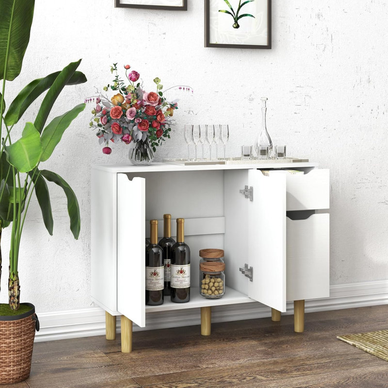 90 cm W Sideboard, White