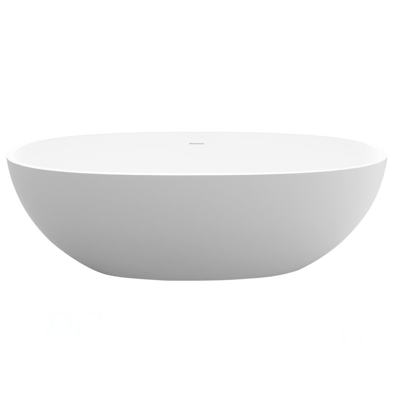 71" Premium Solid Surface Deep Soaking Bathtub