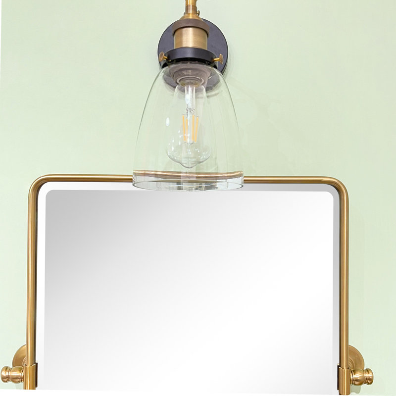 Beveled Pivoting Mirror, Brushed Gold, 30" x 40"