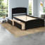 Lit simple en bois compact avec tiroirs de rangement, espresso moderne