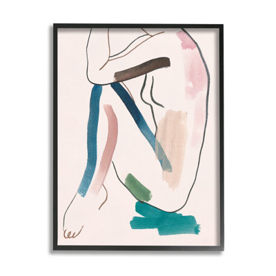 Silhouette conceptuelle de femme accroupie au repos