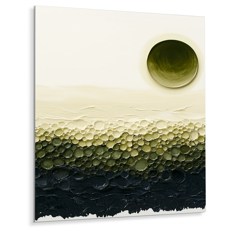 Olive Mosaic On Beach At Sunset - Nautical Metal Wall Decor, Beach Metal Print, 20" H x 12" W