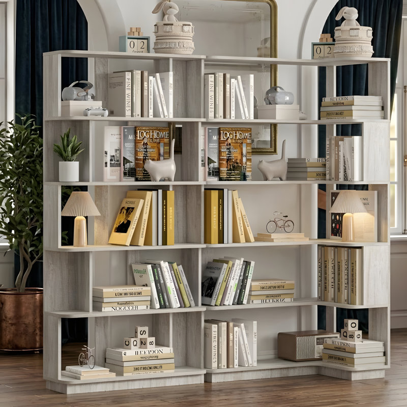 Bibliothèque modulaire en L (35 pouces + 31 pouces), Gris clair