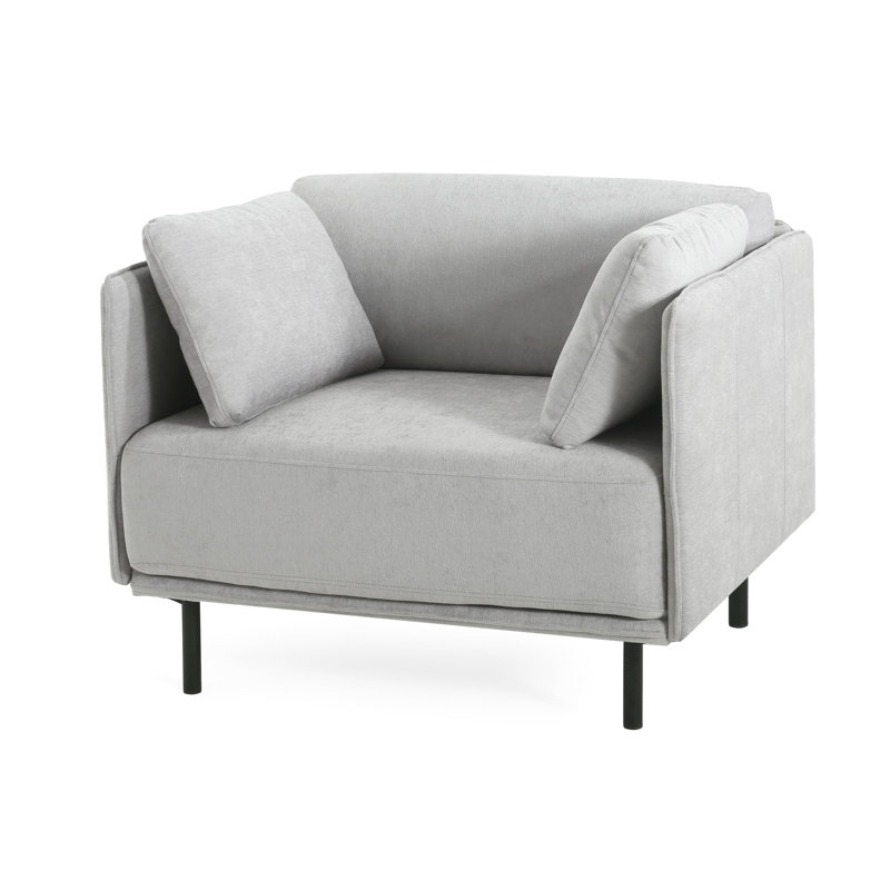 Méridienne moderne gris avec bois doux et acier, rehaussant le décor de la maison et du bureau, fabrication en acier, complément au salon et à la chambre à coucher