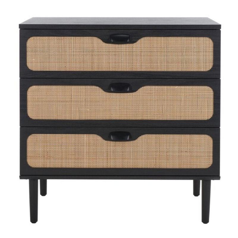 Commode 3 tiroirs, Noir