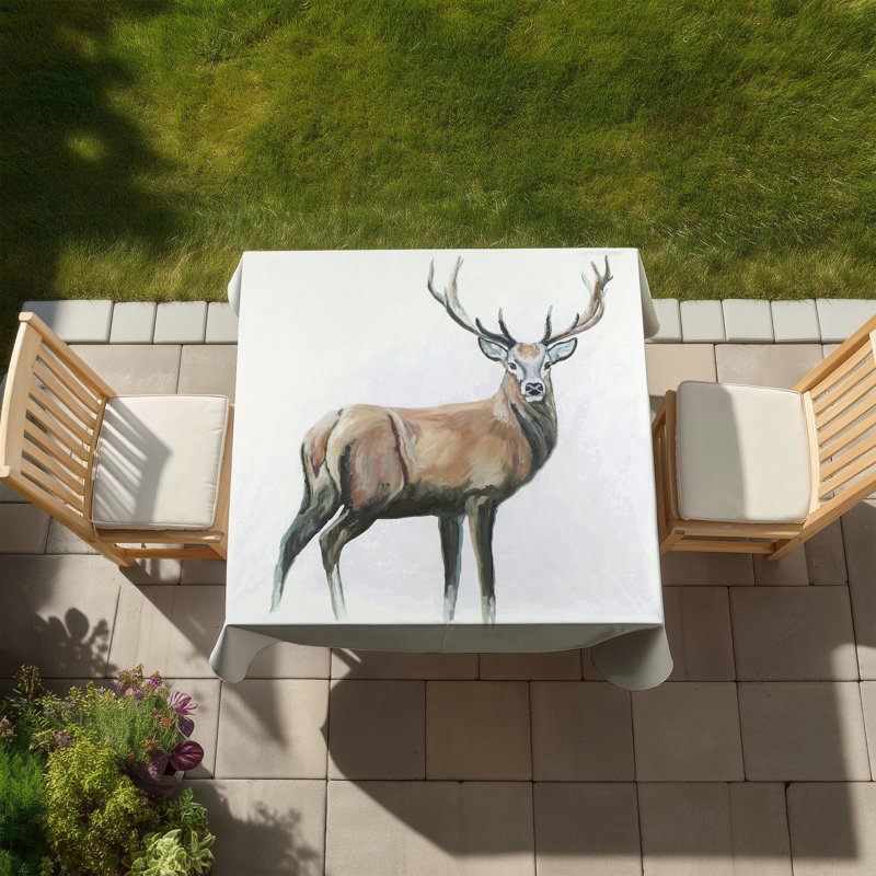 Deer White Animals Tablecloth | Indoor Outdoor Home Decor