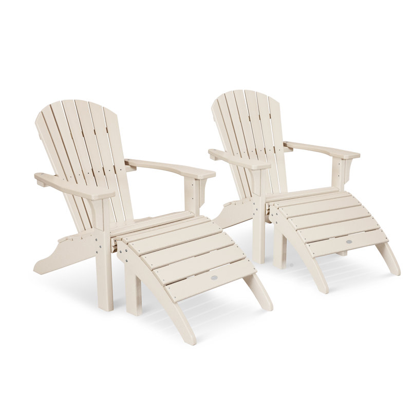 Ensemble Adirondack POLYWOOD Seashell avec repose-pieds, Sable