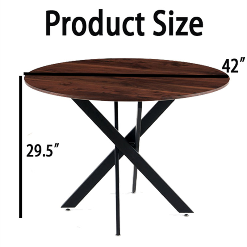 Table de salle à manger pour 4 à 6 personnes avec plateau rond en bois aggloméré
