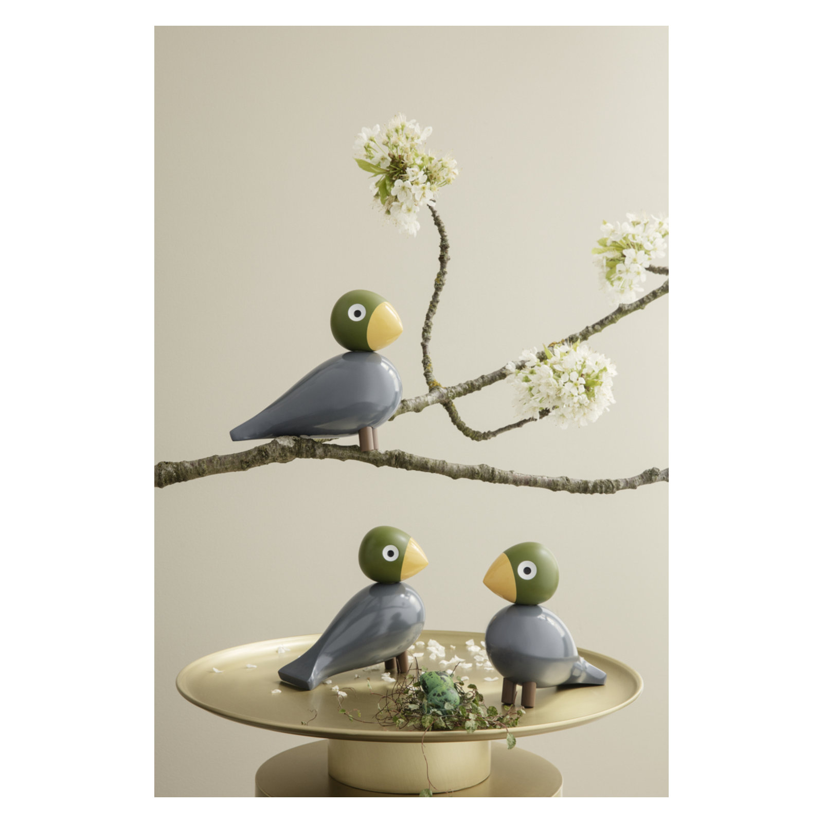 Kay Bojesen Songbird, 6.1" H x 6.3" W x 3.1" D, Aqua, 1