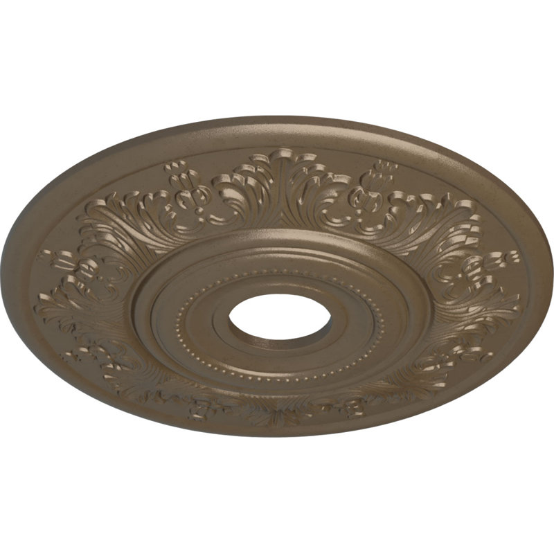 Médaillon de plafond traditionnel Endurathane Kepler, DE 19 3/4 po x P 1 1/2 po (pour les auvents jusqu'à 4 1/2 po), fini craquelé Americana peint à la main