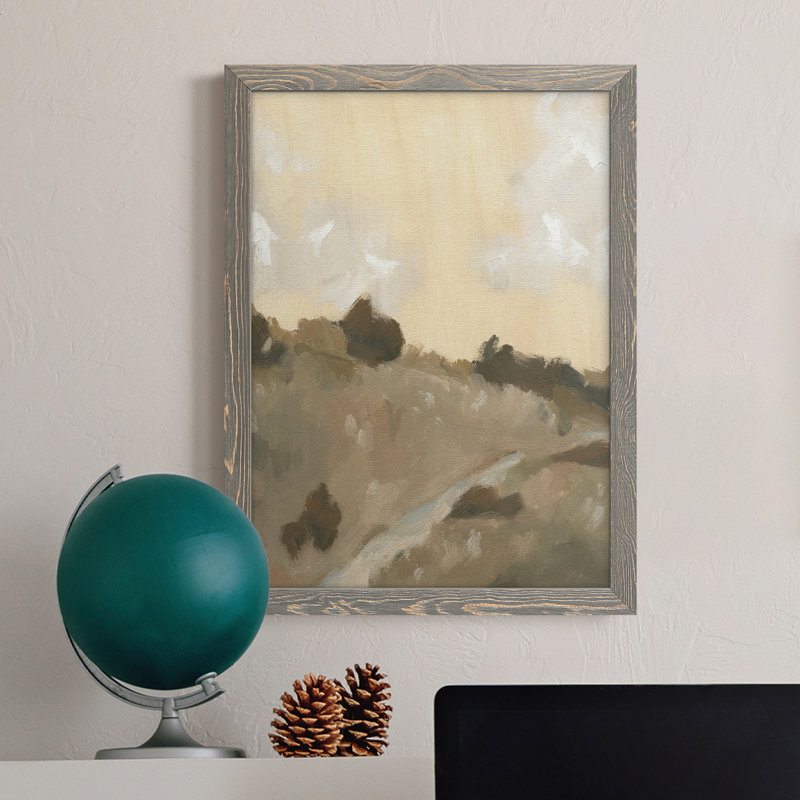 Hillside Walking Path IV - Peinture sur toile encadrée, Gris, H 38 po x l 28 po x P 1 po